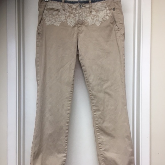 Pilcro And The Letterpress Embroidered Khaki Chino Hyphen Pants - Picture 3 of 12